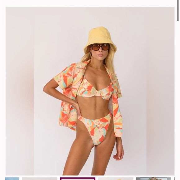 Skatie Marley Sunset Shirt and Bikini Top M/L NWT - Picture 1 of 13